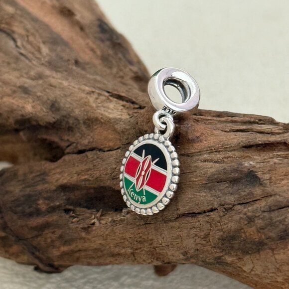 Pandora Kenya Flag S925 Silver Dangle Charm - Picture 3 of 4